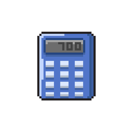 pixel art calculator icon isolated on white background. vector illustration eps10のイラスト素材