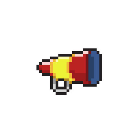 megaphone in pixel art styleのイラスト素材