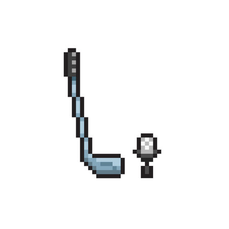pixel art golf club icon vector illustration design graphic flat style simple image