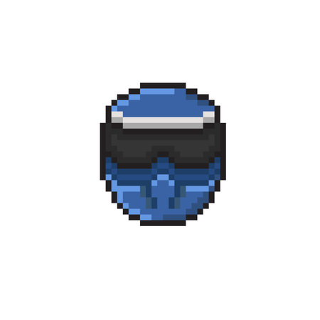 bike helmet in pixel art styleのイラスト素材
