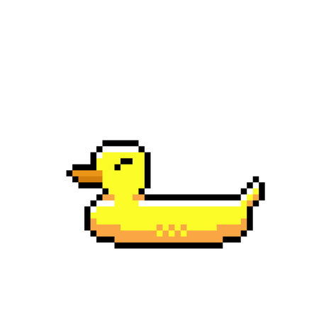 pixel art duck isolated on white background. vector illustration. eps 10のイラスト素材
