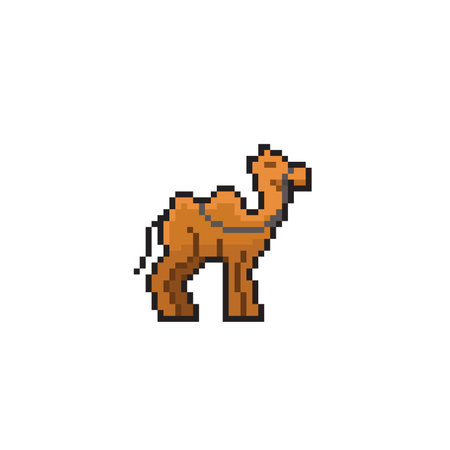 pixelated camel icon. pixelated camel vector icon. pixelated camelのイラスト素材
