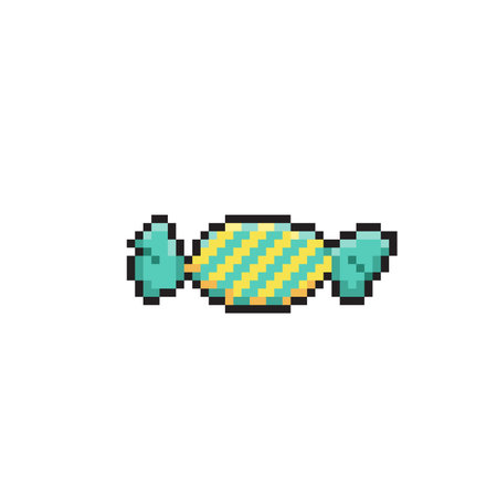 Pixel art candy isolated on white background. Vector illustration in pixel art style.のイラスト素材