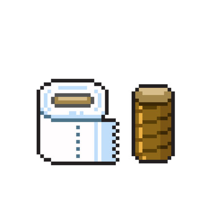pixel art illustration of toilet paperのイラスト素材