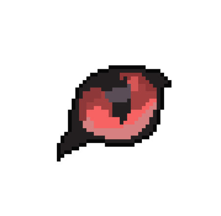 pixelated red cat eye vector art illustration design templateのイラスト素材
