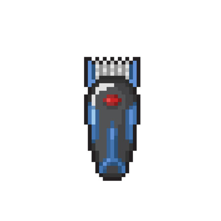 pixel art illustration of a shaving machine in a flat design.のイラスト素材