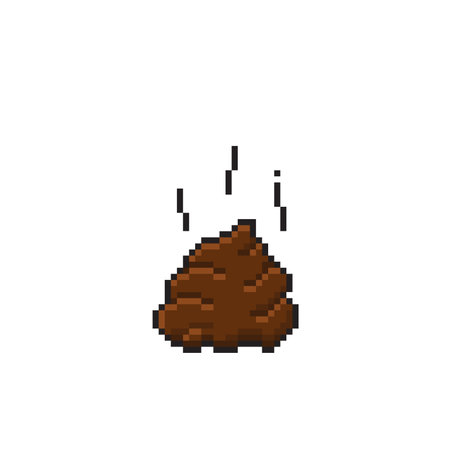 pixel art of a brown poop isolated on a white background. pixel art vector illustrationのイラスト素材