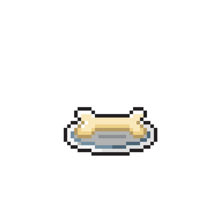 Dog bone icon in pixel art style isolated on white background. Vector illustration.のイラスト素材