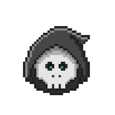 Vector pixel art illustration of a witch's hat isolated on white backgroundのイラスト素材