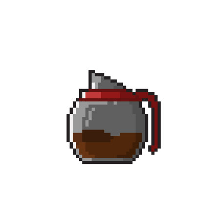 pixel art coffee pot isolated on white background vector illustration eps 10のイラスト素材