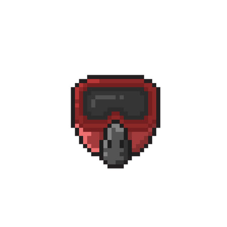 pixel art mask icon isolated on white background. pixel art mask iconのイラスト素材