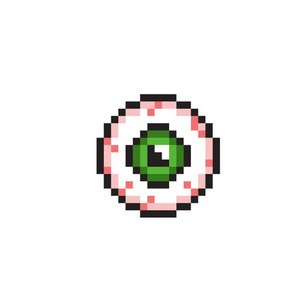 eye ball in pixel art sty;eのイラスト素材