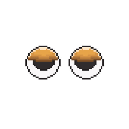 lazy eye in pixel art styleのイラスト素材