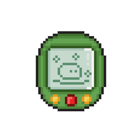 retro game portable console in pixel art styleのイラスト素材