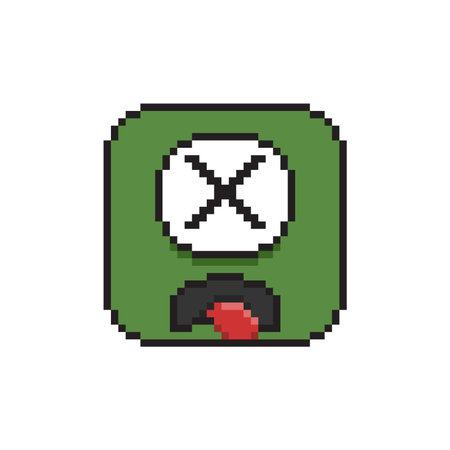 one eye character with dead face in pixel art styleのイラスト素材