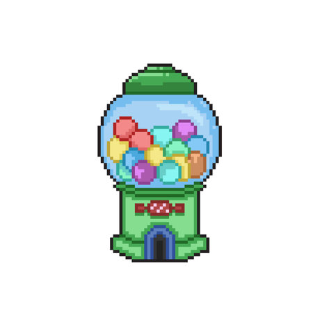 candy ball machine in pixel art styleのイラスト素材