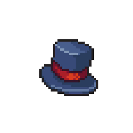 magician hat in pixel art styleのイラスト素材