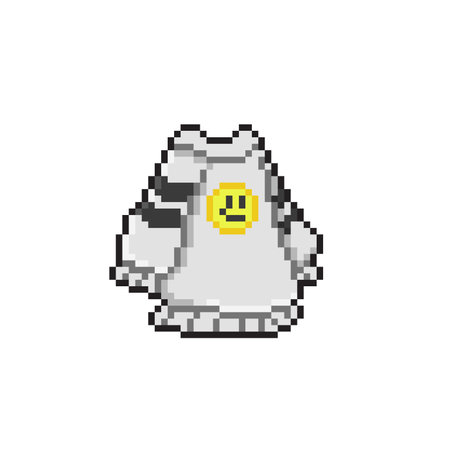 white sweater in pixel art styleのイラスト素材