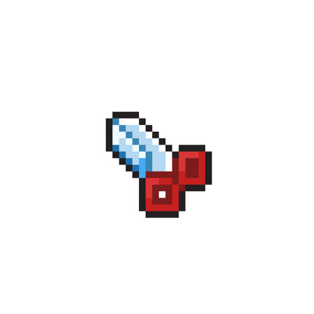 cute red scissor in pixel art styleのイラスト素材