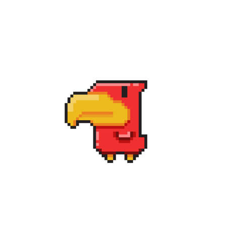 pixel art of cute eagle isolated on white backgroundのイラスト素材