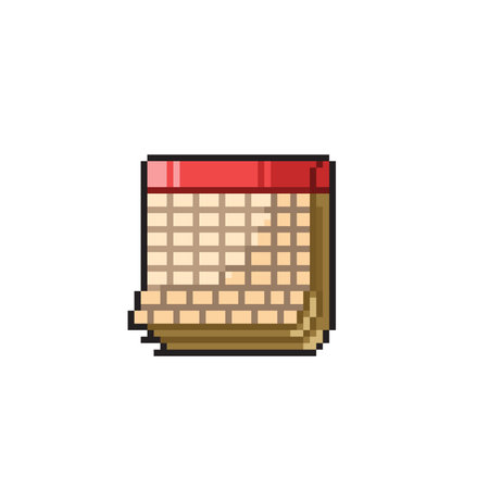a calendar in pixel art styleのイラスト素材
