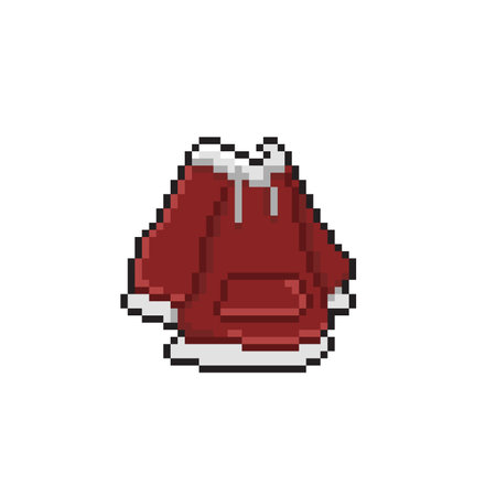 red hoodie in pixel art styleのイラスト素材