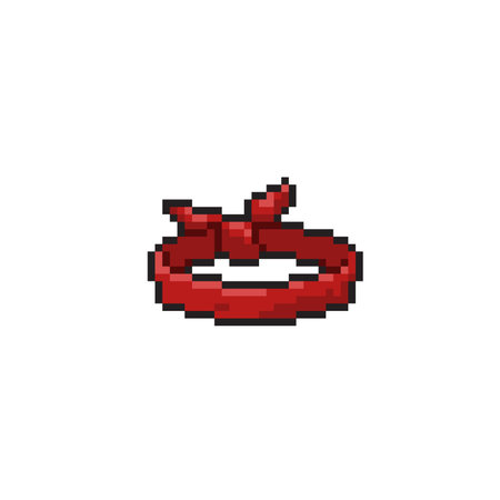 red headband in pixel art styleのイラスト素材