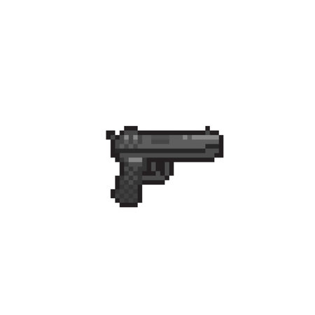 Pixel art gun icon. Vector illustration. Isolated on white background.のイラスト素材