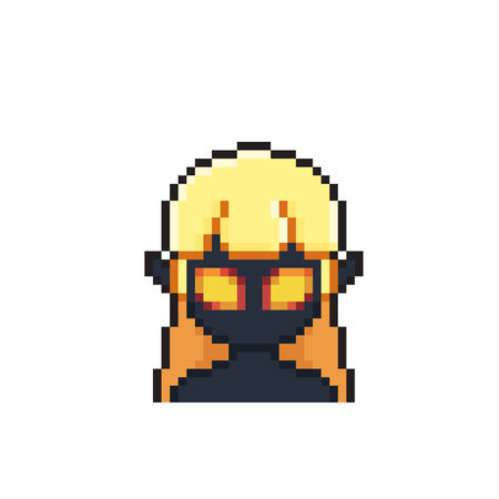 darkness girl in pixel art styleのイラスト素材