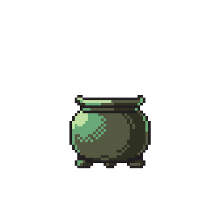 pixelated halloween cauldron on white background vector illustration designのイラスト素材