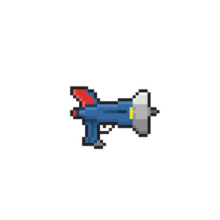 laser pistol in pixel art styleのイラスト素材