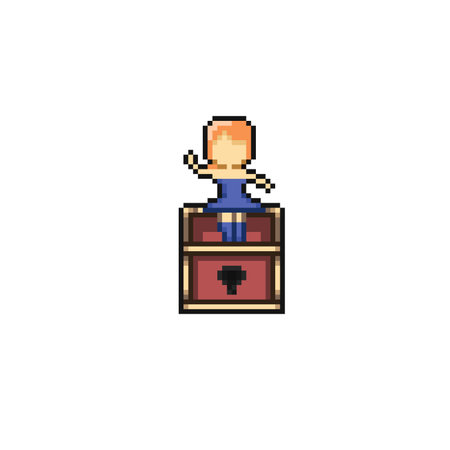video game ballerina toy box pixelated icon vector illustration design graphic art creative ideaのイラスト素材