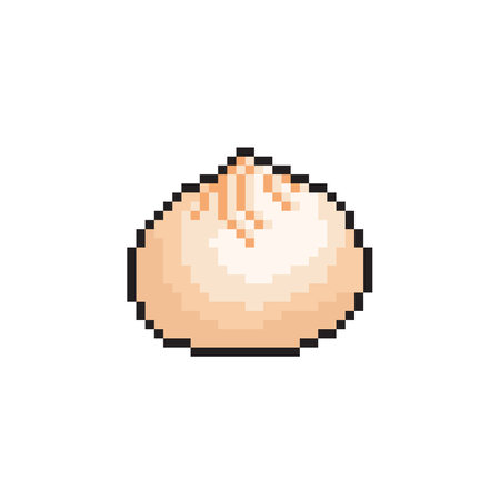 pixel art dumpling isolated on white background. vector illustration.のイラスト素材