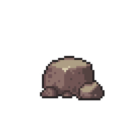 pixel art of a stone. pixel art vector illustration. pixel artのイラスト素材