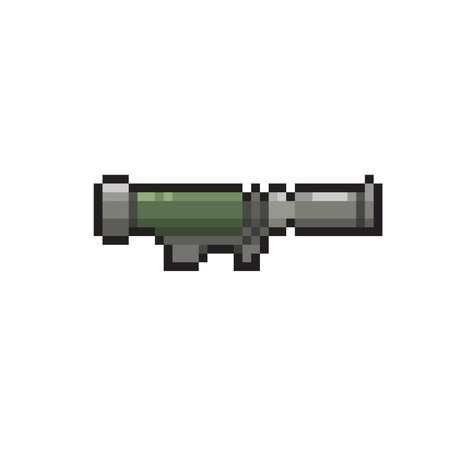 pixel art video game rocket launcher vector illustration eps10 graphic designのイラスト素材