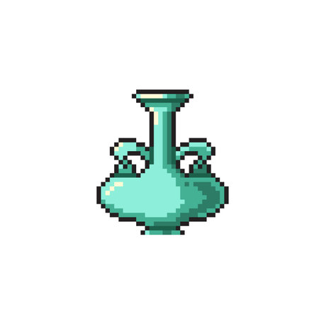 Vase pixel art isolated on white background. 8 bit vector illustration.のイラスト素材