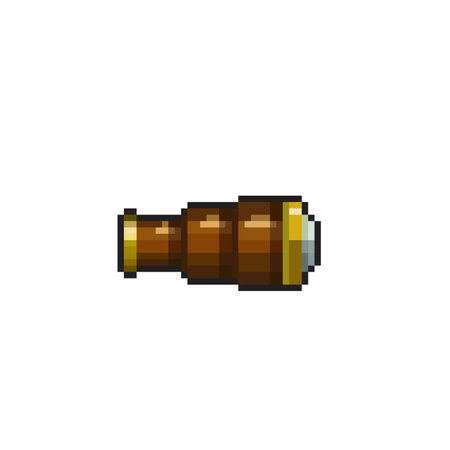 pixel art telescope vector illustration isolated on white background. pixel art telescope iconのイラスト素材