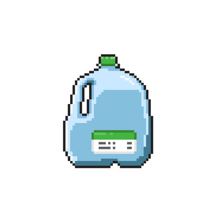 Pixel art bottle of water isolated on white background. Vector illustration.のイラスト素材