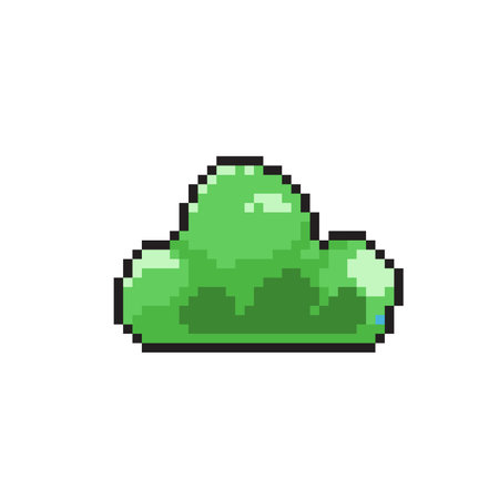 cute bush in pixel art styleのイラスト素材
