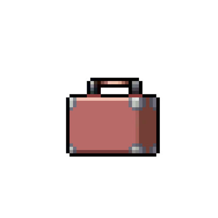 travel suitcase in pixel art styleのイラスト素材
