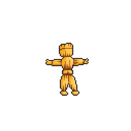 straw doll in pixel art styleのイラスト素材