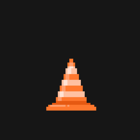 street cone in pixel art styleのイラスト素材