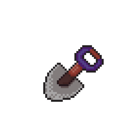 shovel in pixel art styleのイラスト素材