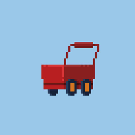 toy trolley in pixel art styleのイラスト素材