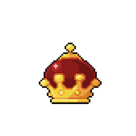 luxury crown in pixel art styleのイラスト素材