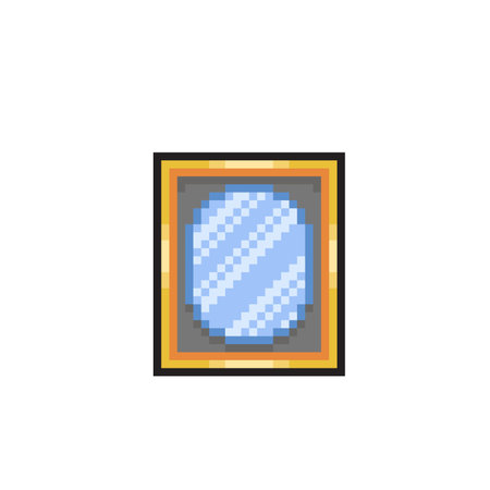a mirror in pixel art styleのイラスト素材