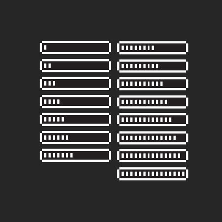 white loading bar in pixel art styleのイラスト素材