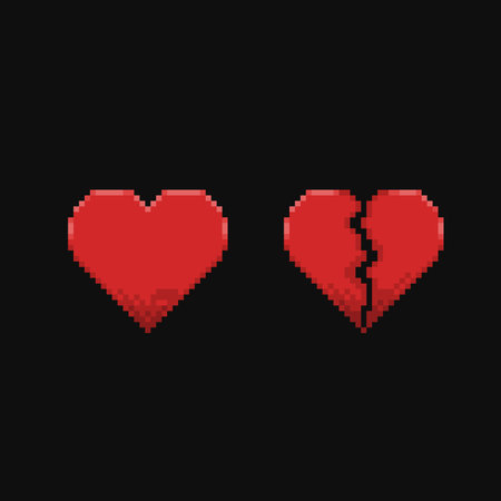 love and break love in pixel art styleのイラスト素材
