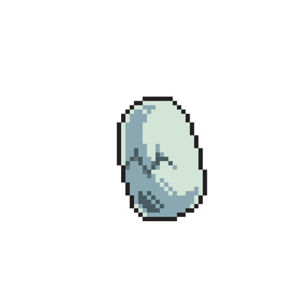 cracked egg in pixel art styleのイラスト素材
