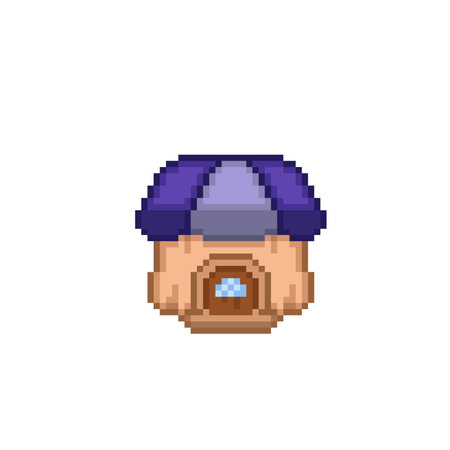 wooden house in pixel art styleのイラスト素材